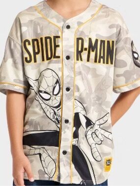 Boys' Marvel Spider-Man Baseball Jersey - Gray